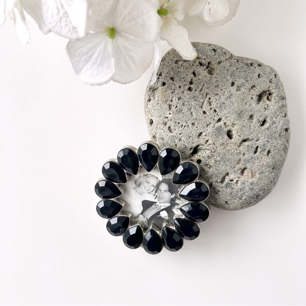 3/$30 Papyrus Black Stone Miniature Picture Frame